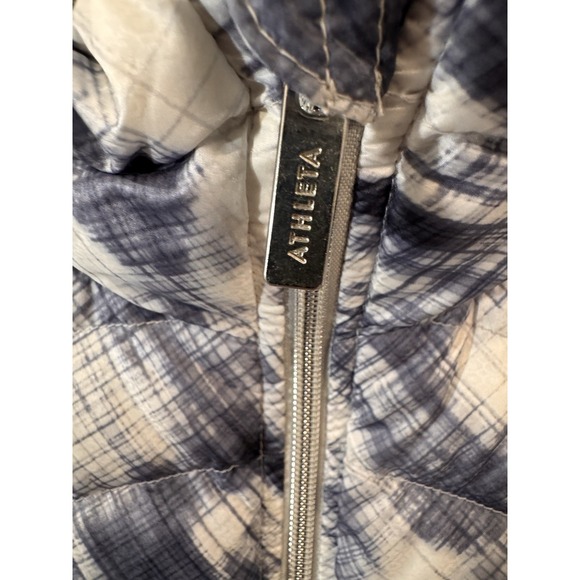 Athleta Womens Full‎ Zip Puffer Vest Sapphire Goose Down Packable Size L - Picture 4 of 9